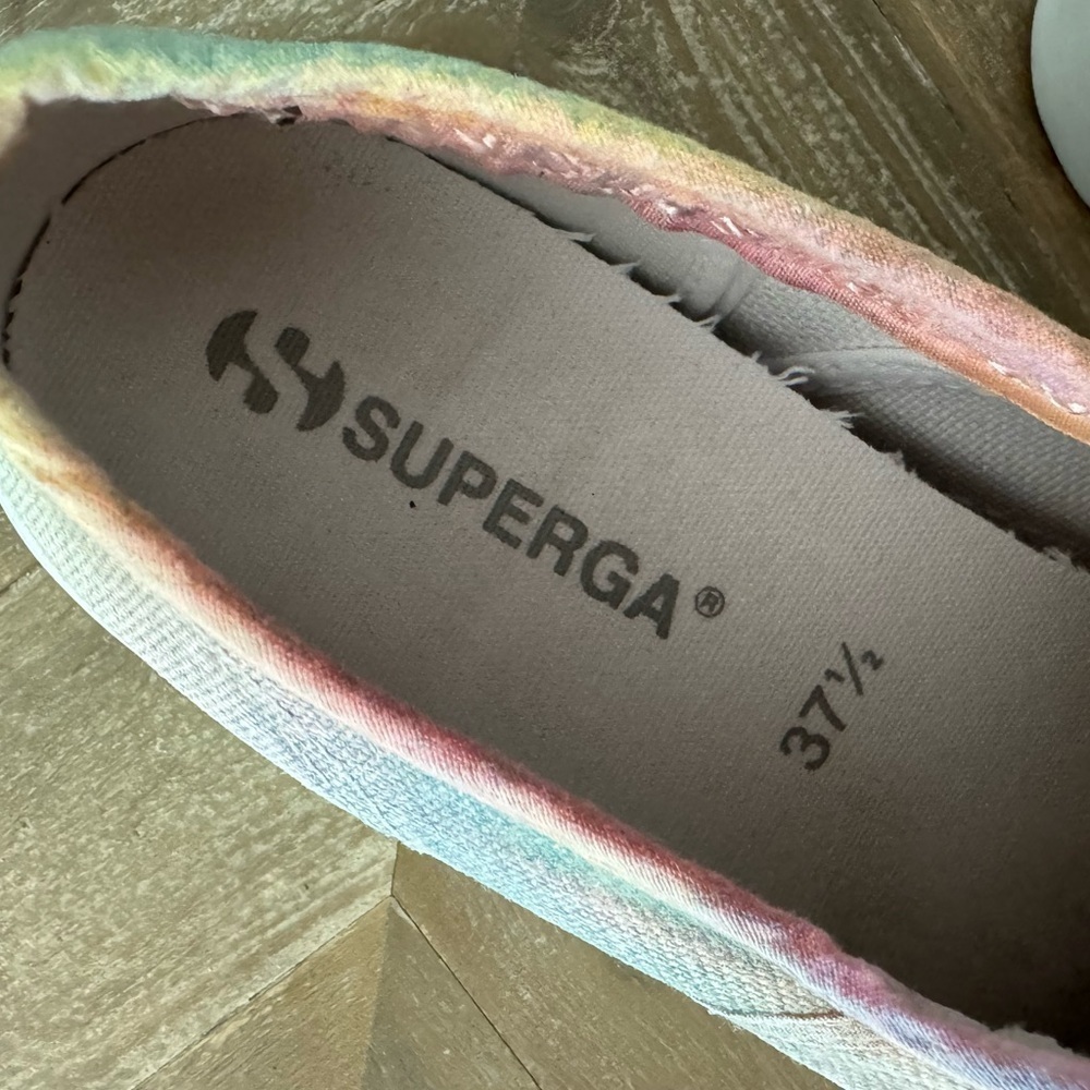 🏳️🌈 EUC PRIDE TIE-DYE SUPERGA 2790 Platform - Size 37.5 (Fits is 7.5) 🏳️🌈 - Picture 3 of 10